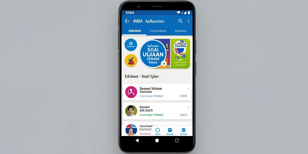 Antarmuka aplikasi 898A menampilkan soal ujian yang interaktif.