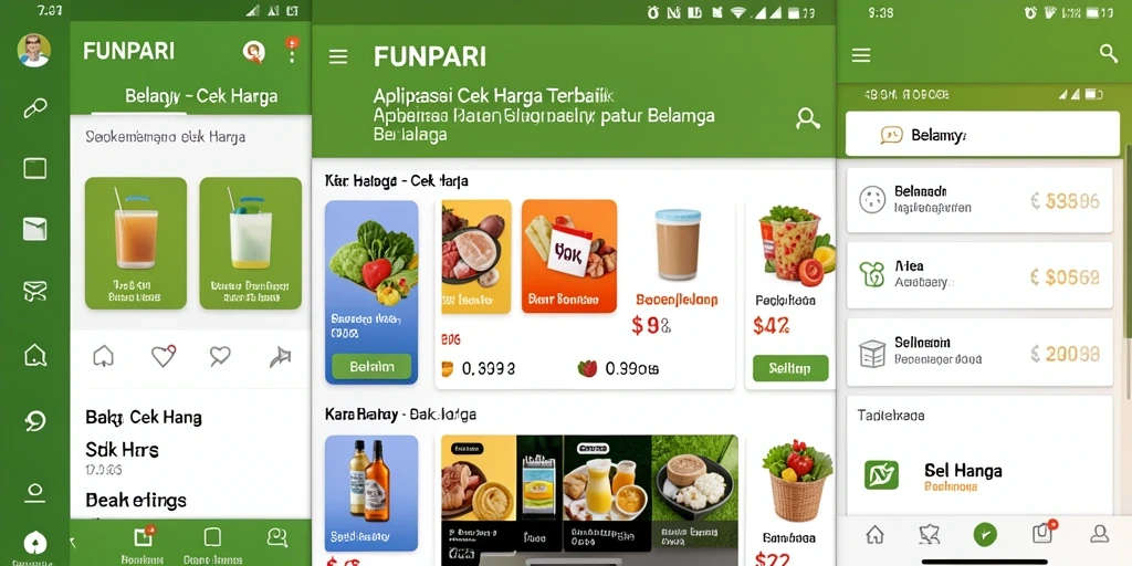 Antarmuka aplikasi FUNPARI menampilkan fungsi Cek Harga yang intuitif.