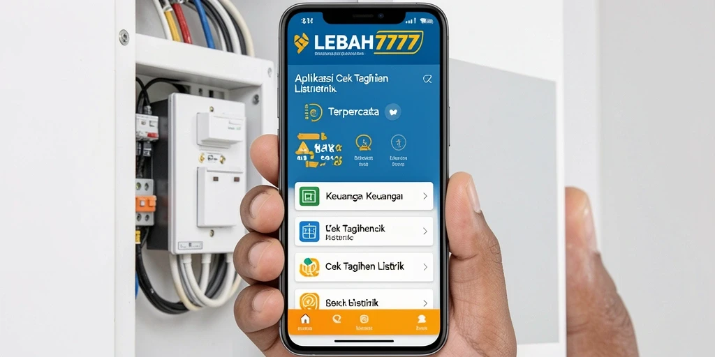 Tampilan antarmuka LEBAH777 untuk cek tagihan listrik.