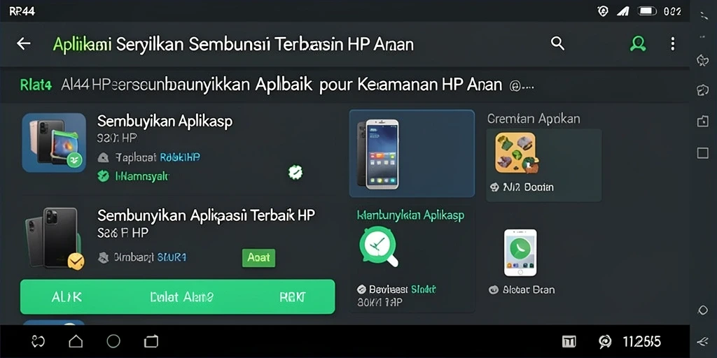 Antarmuka RR44 yang sederhana dan efektif untuk menyembunyikan aplikasi.