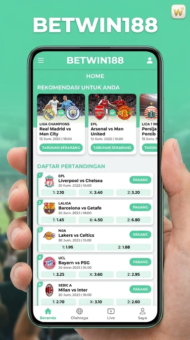 Tampilan katalog aplikasi betwin188